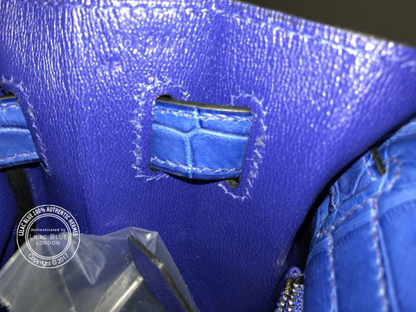 Hermès Kelly 32cm Bleu Electrique Matte Alligator PHW