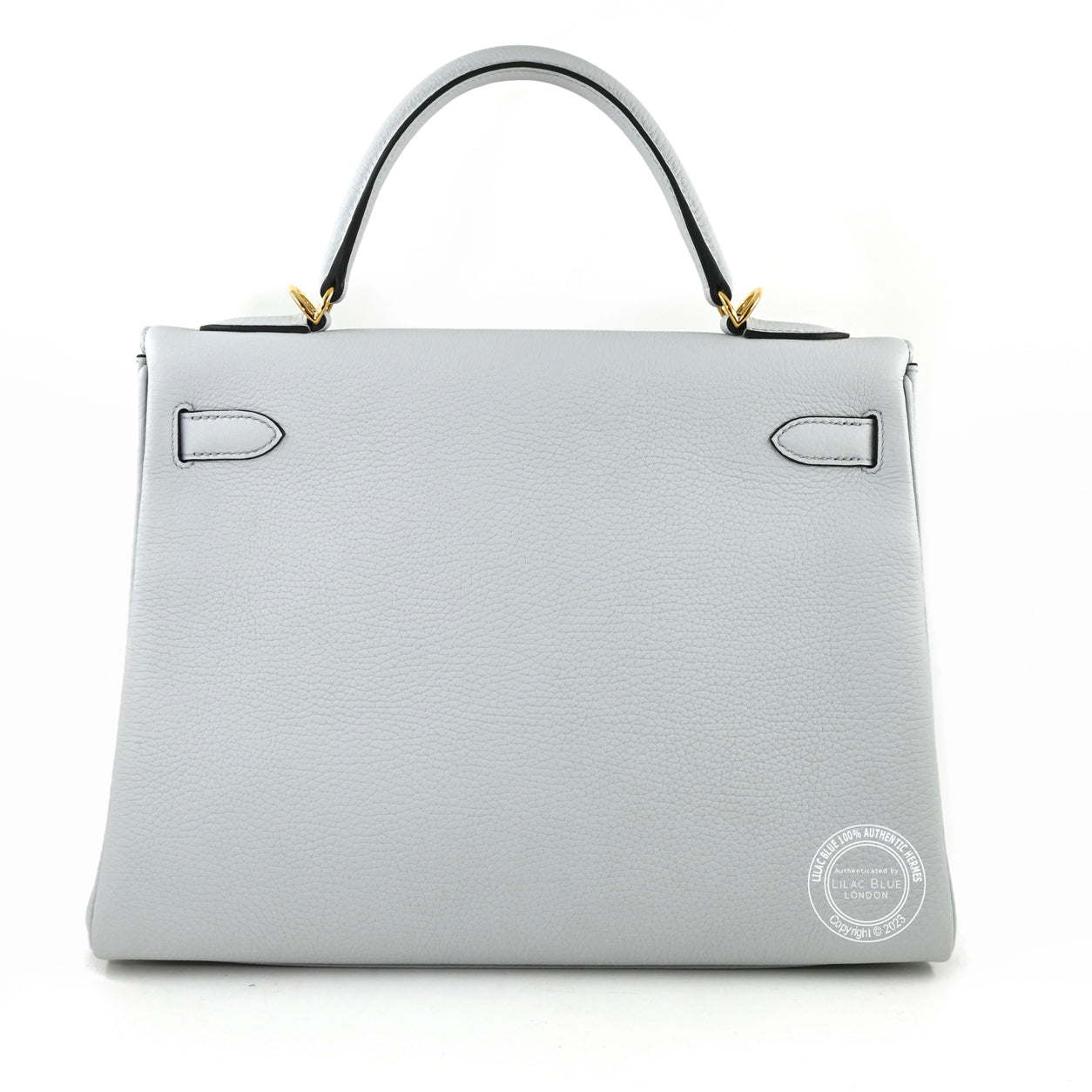Hermès Kelly 32cm Bleu Pale Clemence GHW