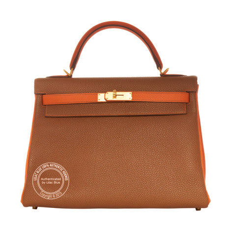 Hermès Kelly 32cm Brown/Orange Togo BGHW