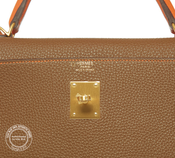 Hermès Kelly 32cm Brown/Orange Togo BGHW