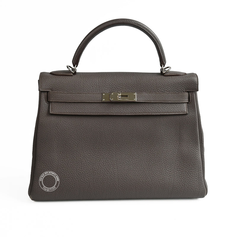 Hermes Kelly 32cm Etain Togo PHW - Preloved