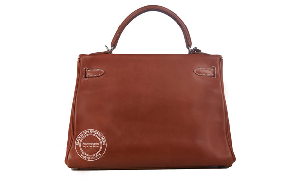 Hermès Kelly 32cm Fauve Tadelakt PHW - Vintage