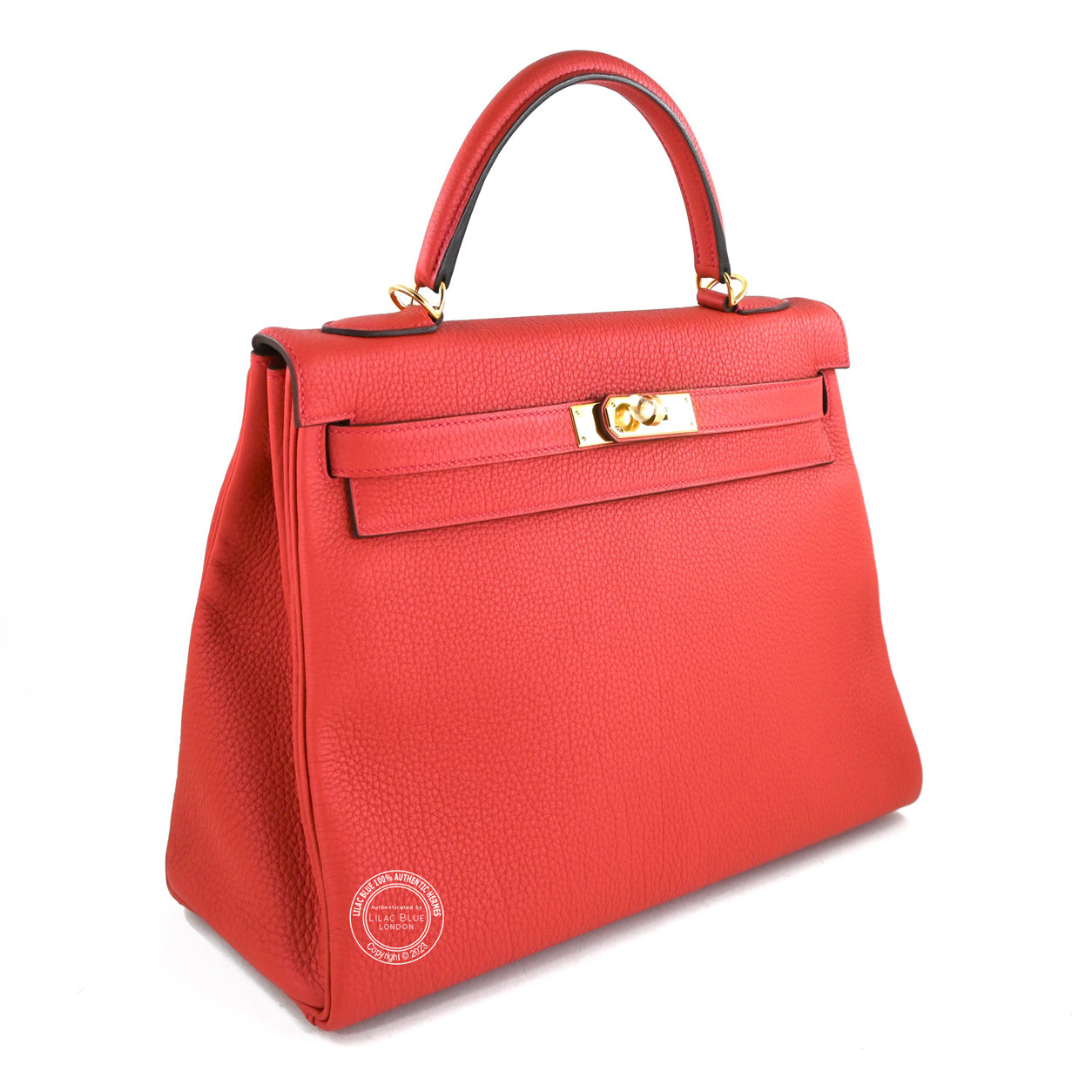 Hermès Kelly 32cm Geranium Togo GHW