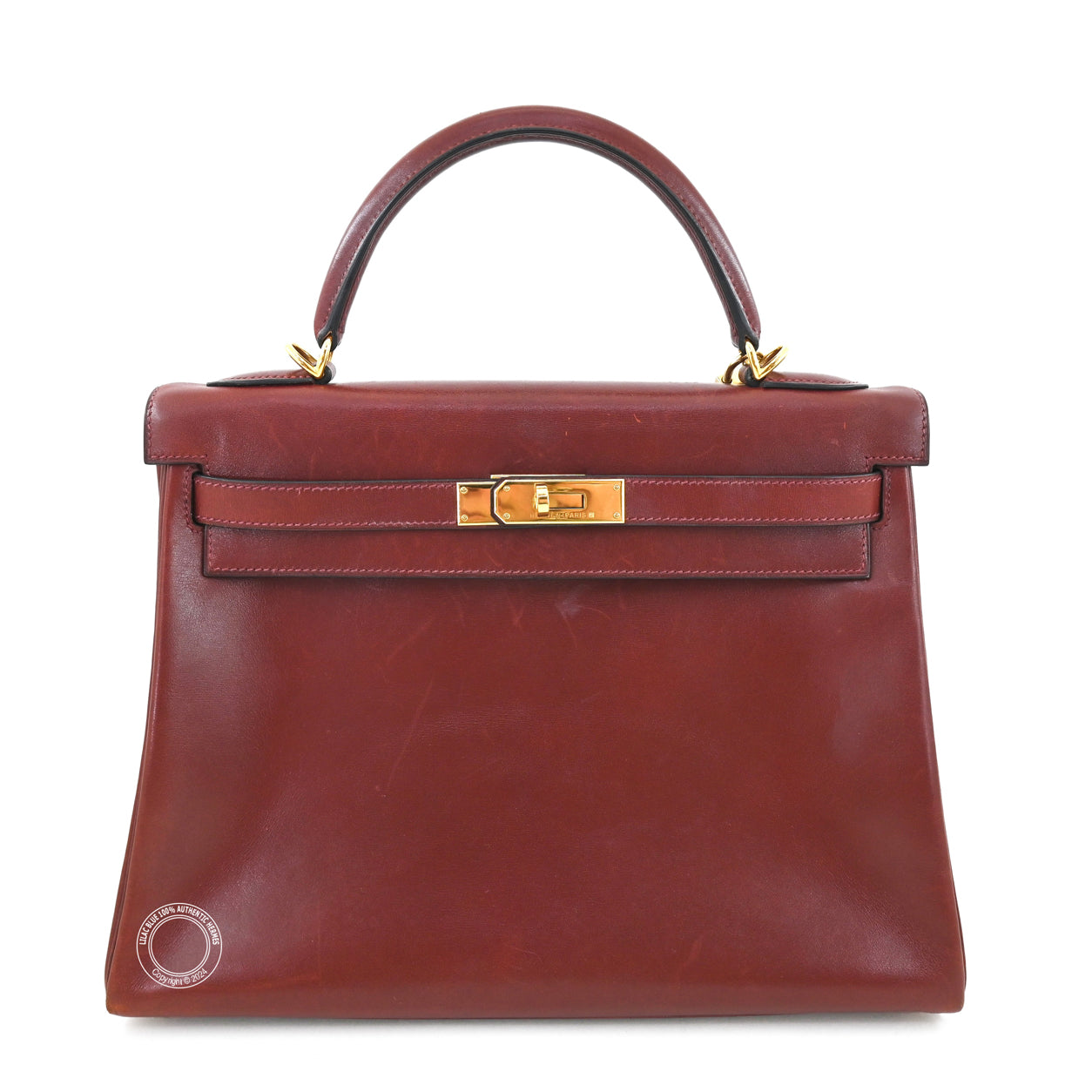 Hermès Kelly 32cm Rouge H Box GHW - Vintage