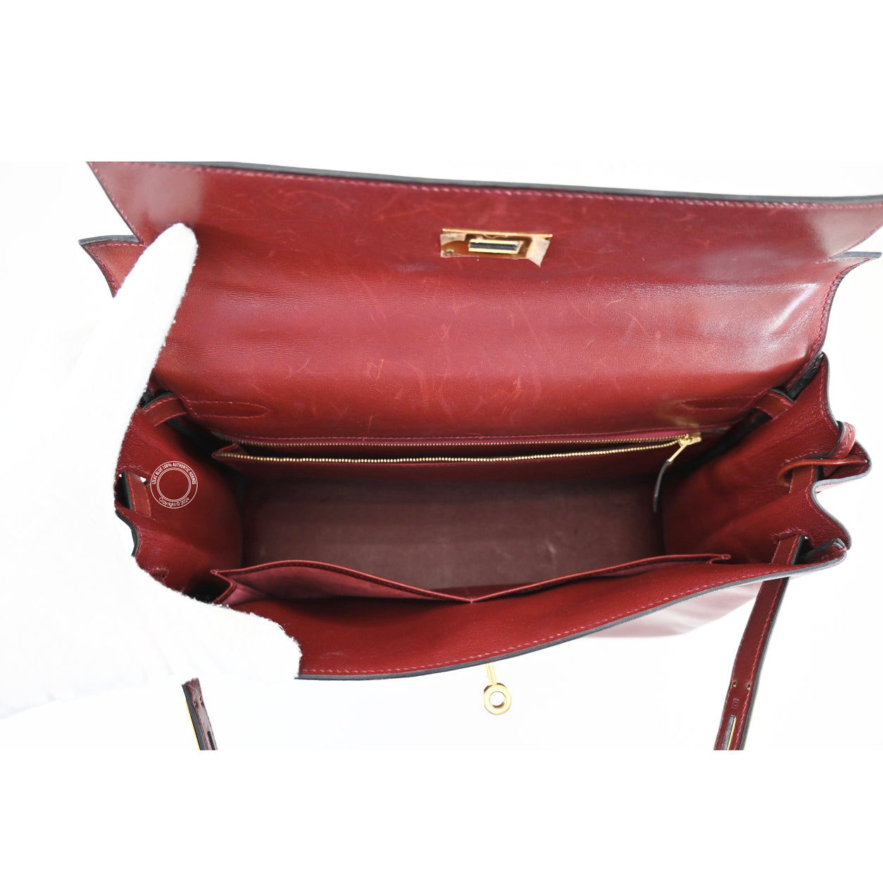 Hermès Kelly 32cm Rouge H Box GHW - Vintage
