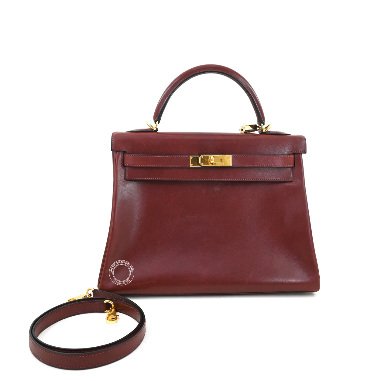 Hermès Kelly 32cm Rouge H Box GHW - Vintage