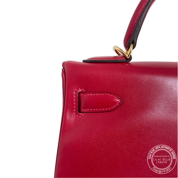 Hermès Kelly 32cm Rouge Vif Tadelakt GHW
