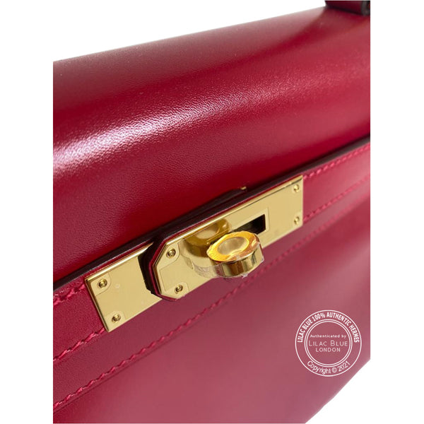 Hermès Kelly 32cm Rouge Vif Tadelakt GHW