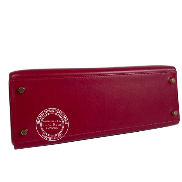 Hermès Kelly 32cm Rouge Vif Tadelakt GHW
