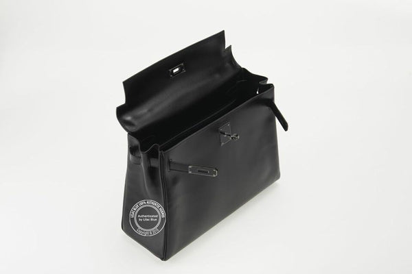 Hermès Kelly 32cm So Black Box Leather