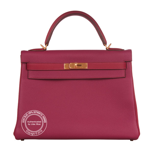 Hermès Kelly 32cm Tosca/Rubis Togo BGHW