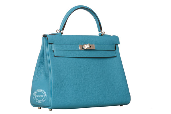 Hermès Kelly 32cm Turquoise Togo PHW