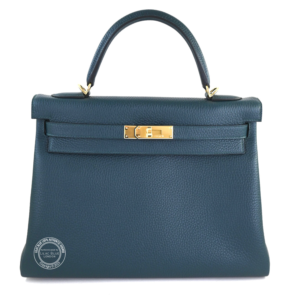 Hermès Kelly 32cm Vert Cypress Togo GHW