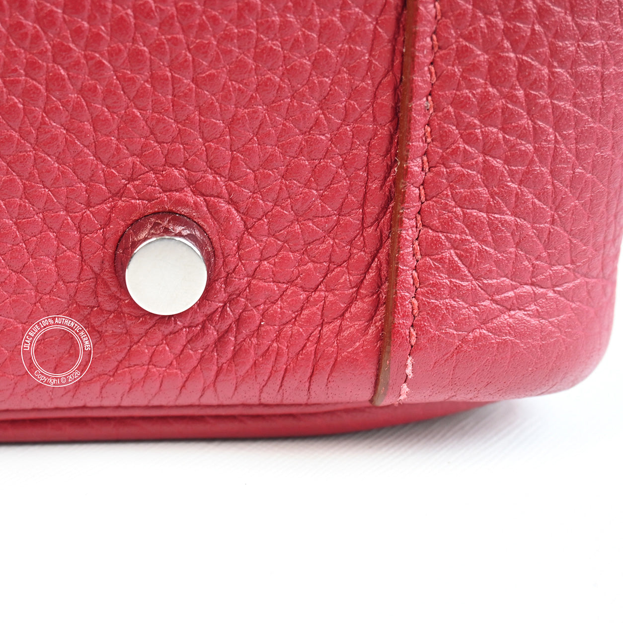 Hermès Lindy 34cm Rouge Grenat Clemence PHW - Preloved