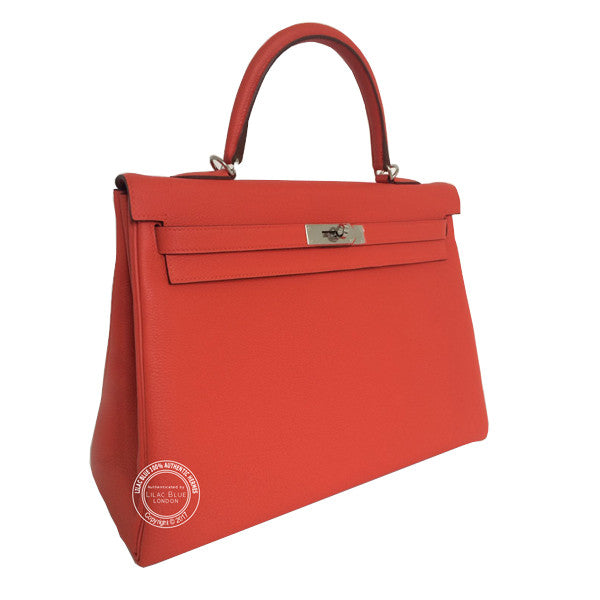 Hermès Kelly 35cm Capucine Togo PHW