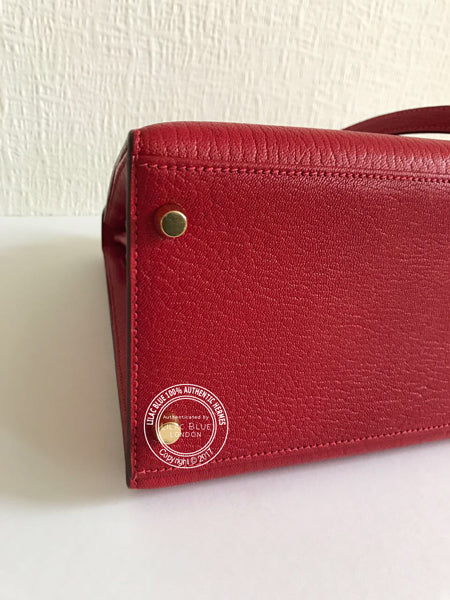 Hermès Kelly 35cm Red Chevre de Coromandel GHW - Vintage