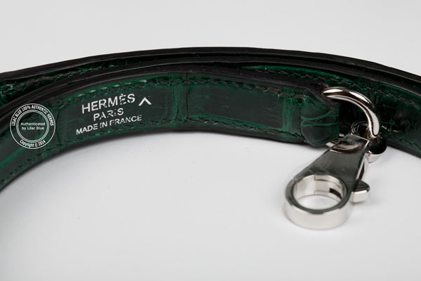 Hermès Kelly 35cm Emerald Green Shiny Croc PHW