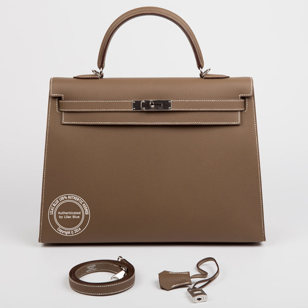 Hermès Kelly 35cm Etoupe Epsom PHW