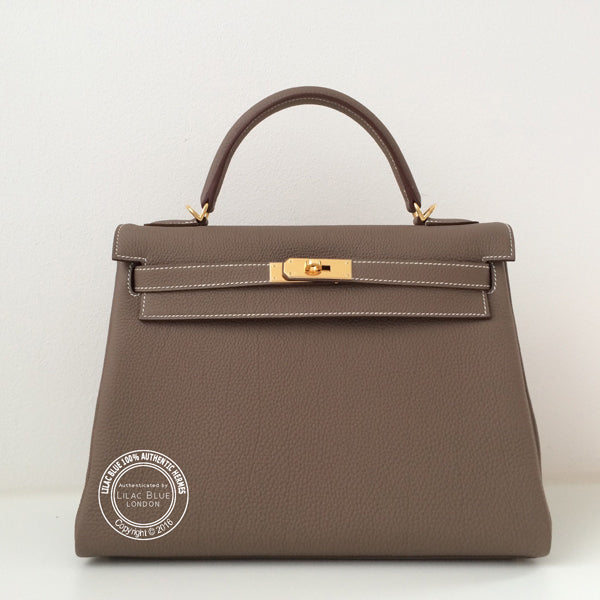 Hermès Kelly 35cm Etoupe Togo GHW