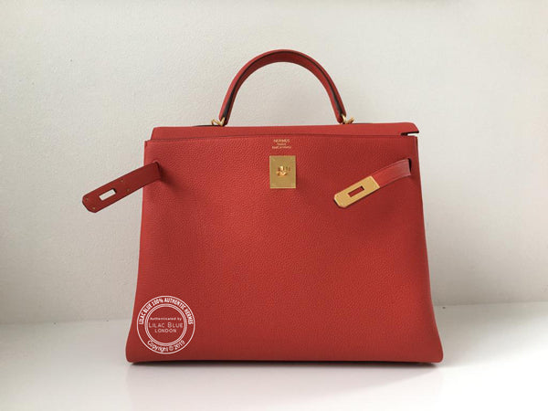 Hermès Kelly 35cm Geranium Togo GHW
