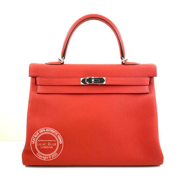 Hermès Kelly 35cm Geranium Togo PHW