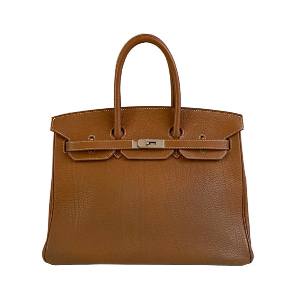 Hermès Birkin 35cm Gold Fjord PHW - Preloved