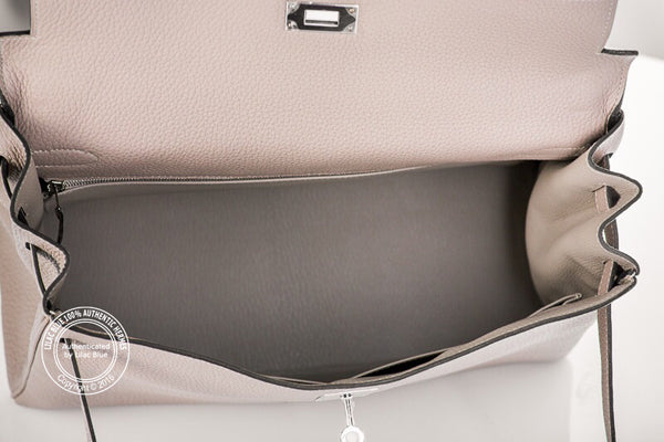 Hermès Kelly 35cm Gris Tourterelle Clemence PHW