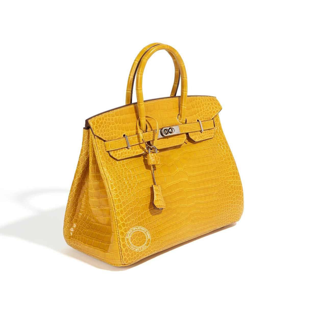 Hermès Birkin 35cm Jaune Ambre Shiny Croc  PHW - Preloved