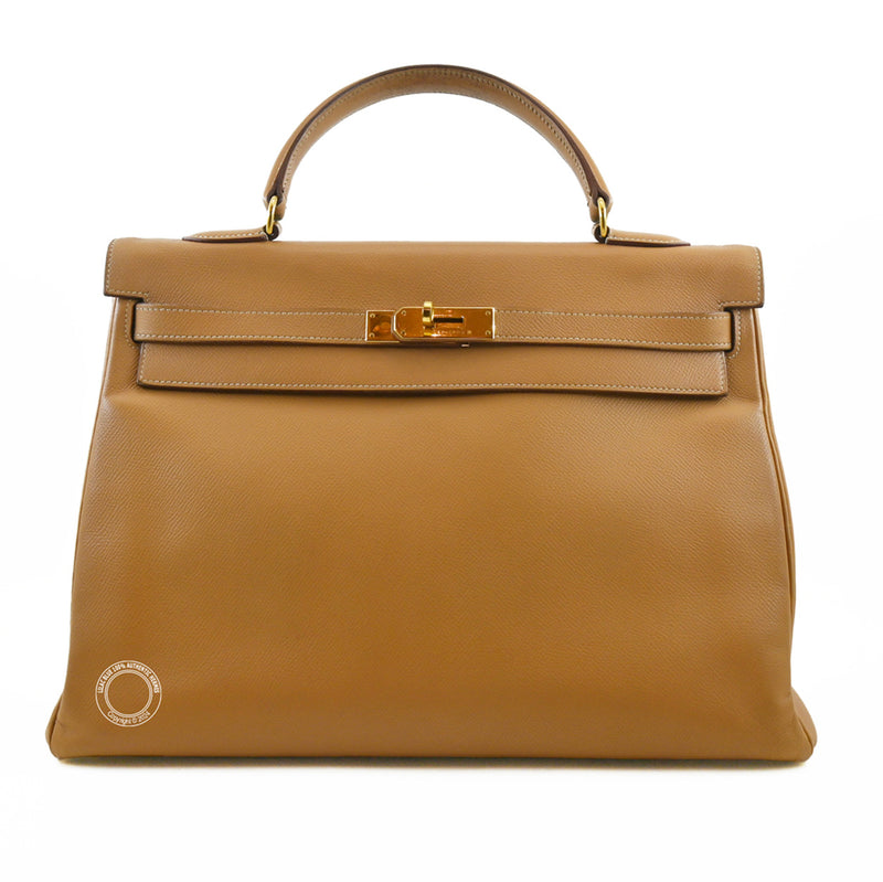Hermès Kelly 35cm Natural Courchevel GHW - Preloved