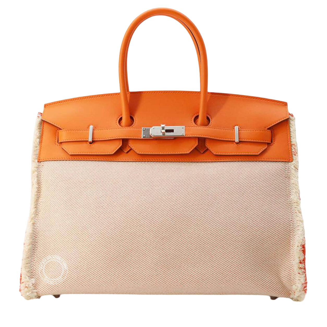 Hermes Birkin 35cm Orange Fray Fray Swift & Toile PHW