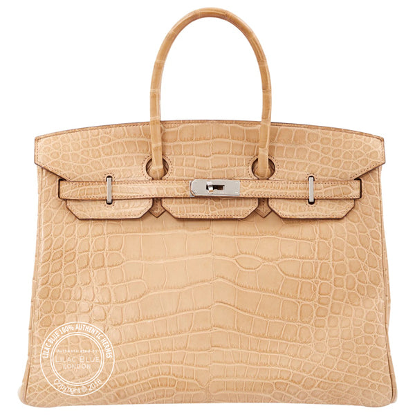 Hermès Birkin 35cm Poussiere Alligator PHW - Preloved