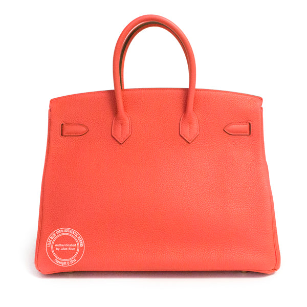 35cm Rose Jaipur Birkin. Taurillon Clemence, Gold (Copy)