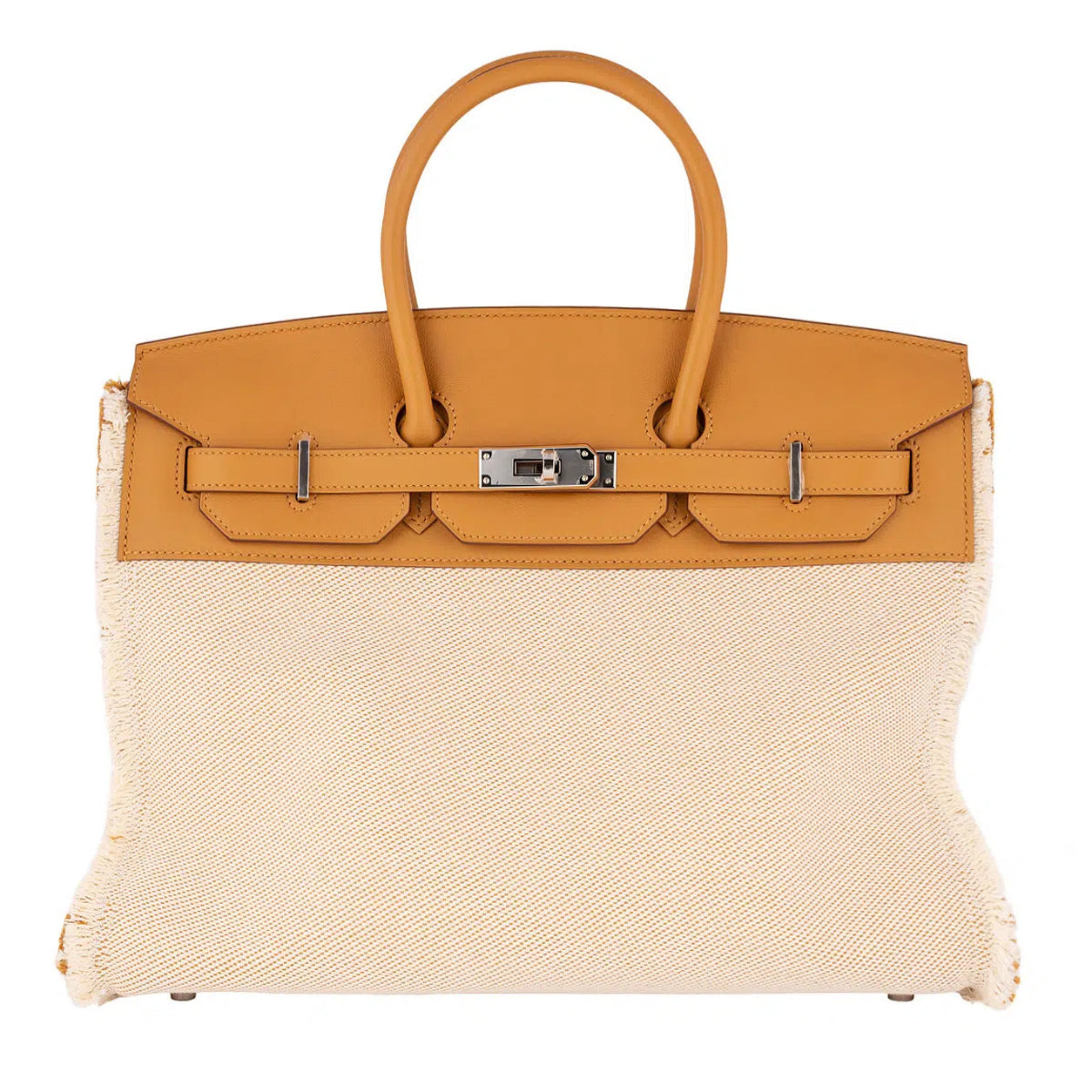 Hermès Birkin 35cm Sesame Fray Fray Swift & Toile PHW
