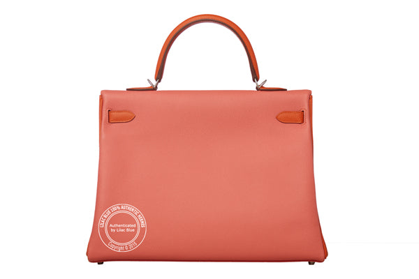 Hermès Kelly 35cm Coral & Orange HSS Epsom PHW