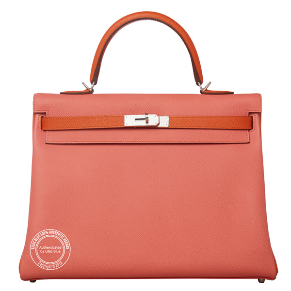 Hermès Kelly 35cm Coral & Orange HSS Epsom PHW