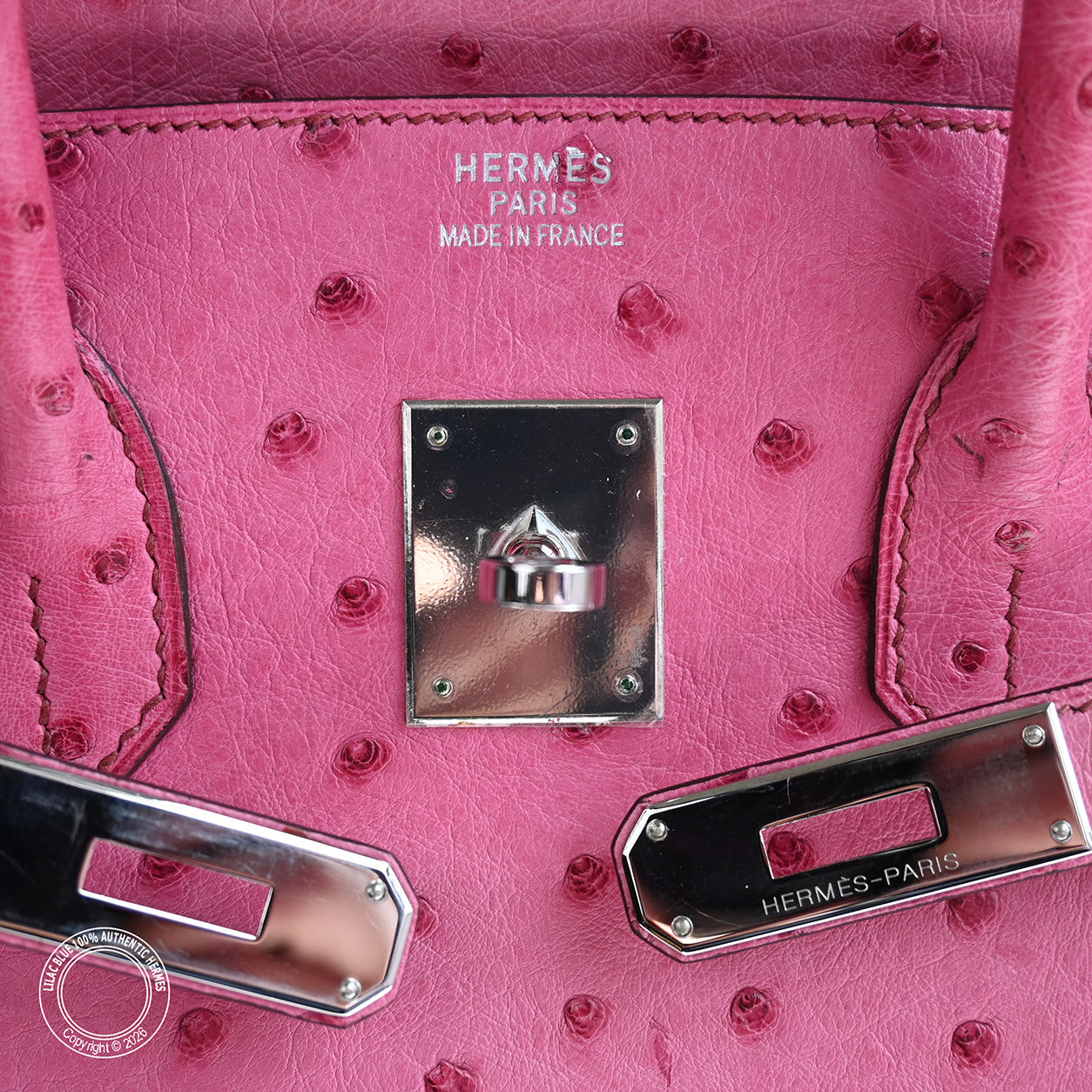 Hermès Birkin 35cm Fuchsia Ostrich PHW - Preloved