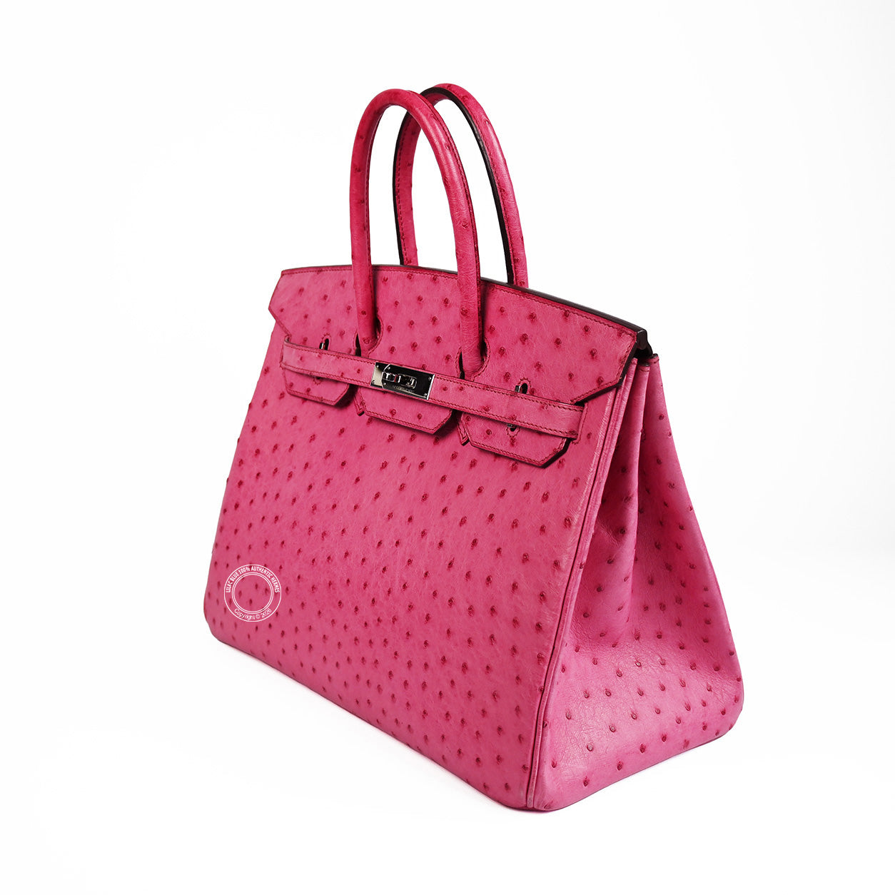Hermès Birkin 35cm Fuchsia Ostrich PHW - Preloved