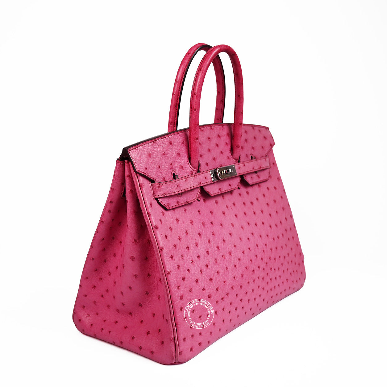 Hermès Birkin 35cm Fuchsia Ostrich PHW - Preloved
