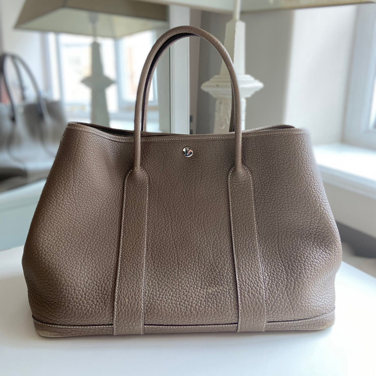 Hermès Garden Party 36cm Etoupe Negonda PHW - Preloved