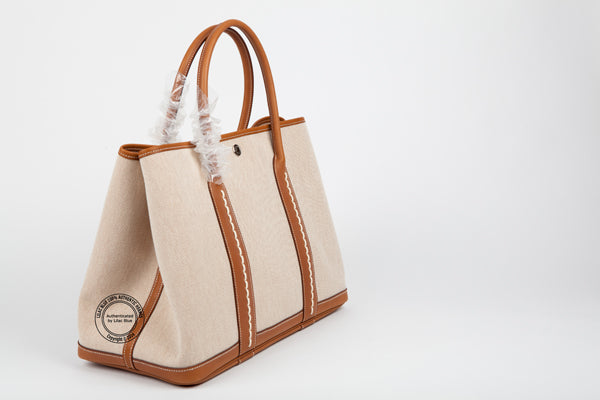 Hermès Garden Party 36cm Barenia & Canvas - Preloved