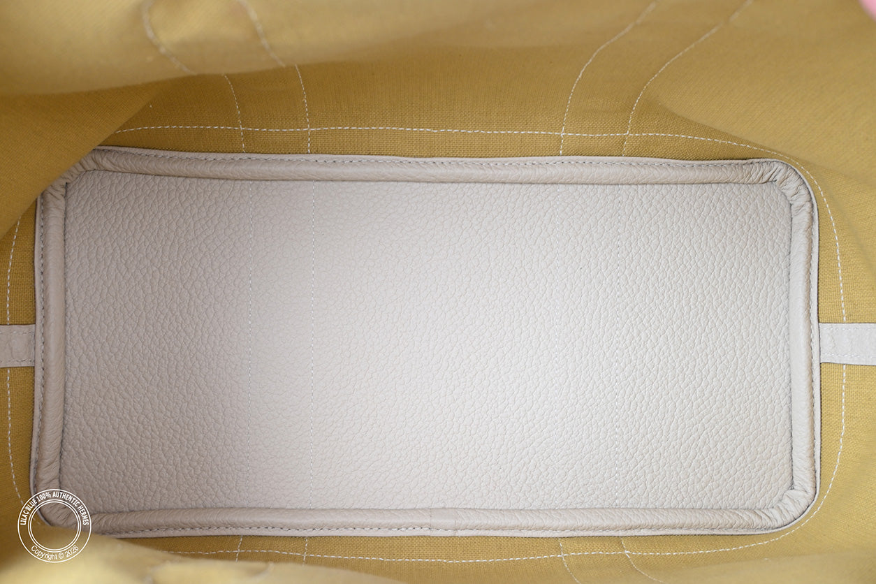 Hermès Garden Party 36cm Jaune Poussin/Craie Canvas/Negonda PHW - Preloved