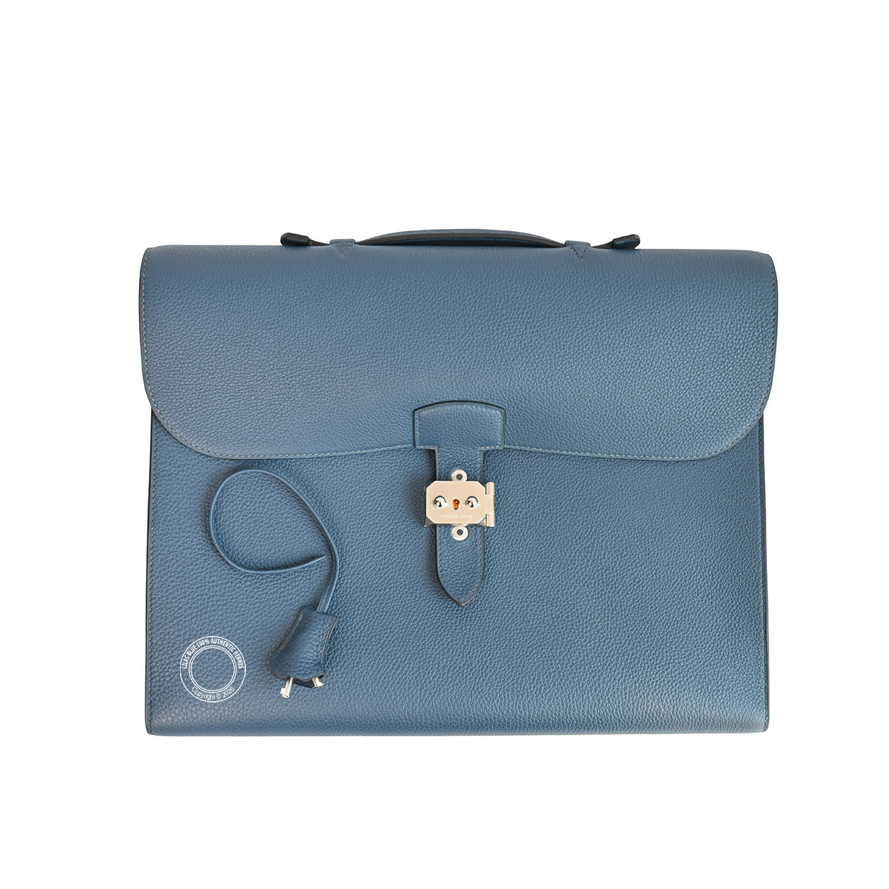 Hermès Sac a Depeches Light 37cm Bleu de Prusse Togo PHW