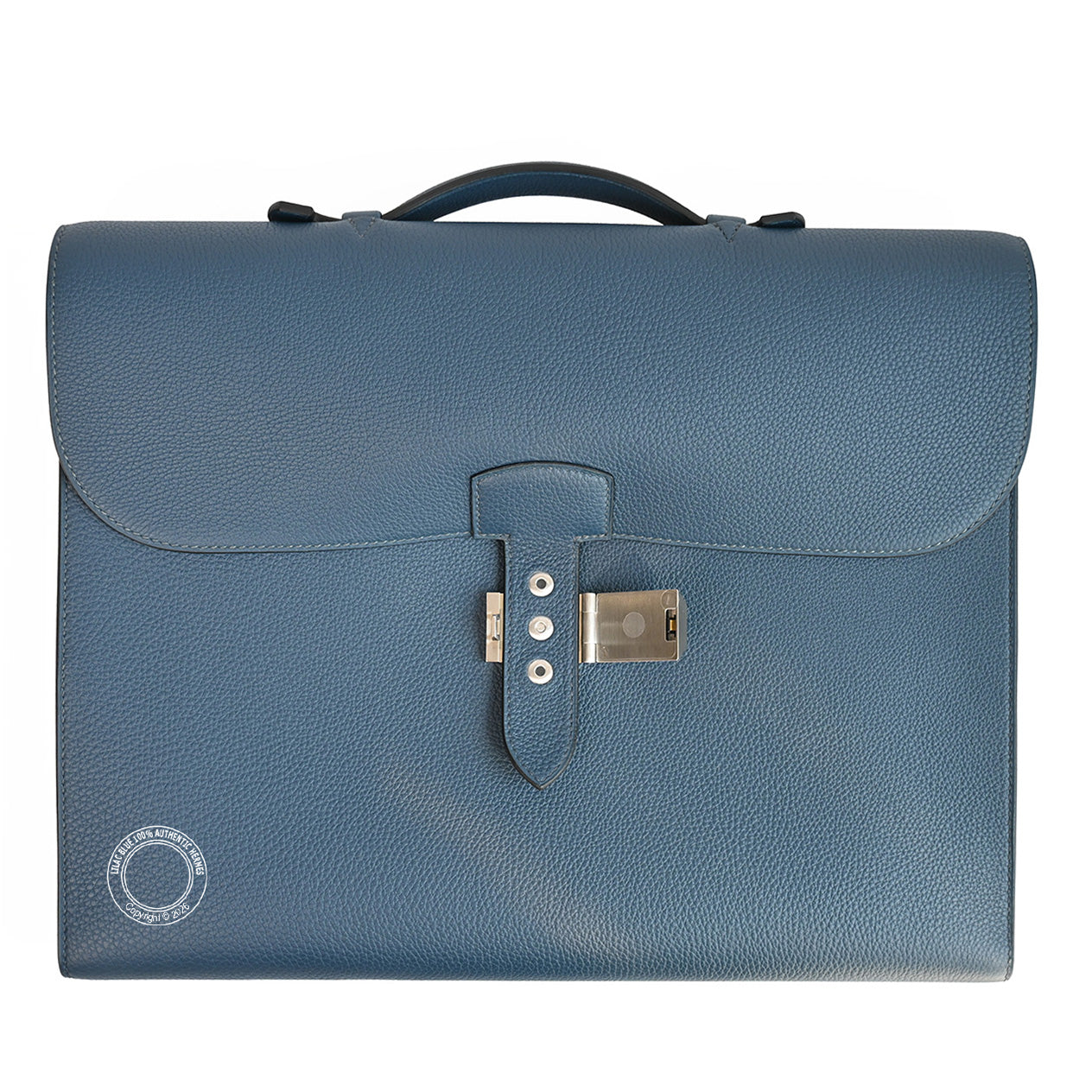 Hermès Sac a Depeches Light 37cm Bleu de Prusse Togo PHW