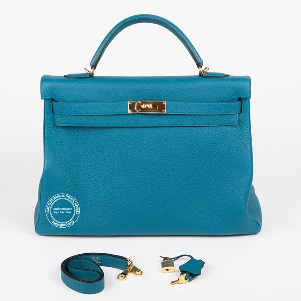 Hermès Kelly 40cm Bleu de Galice Togo GHW
