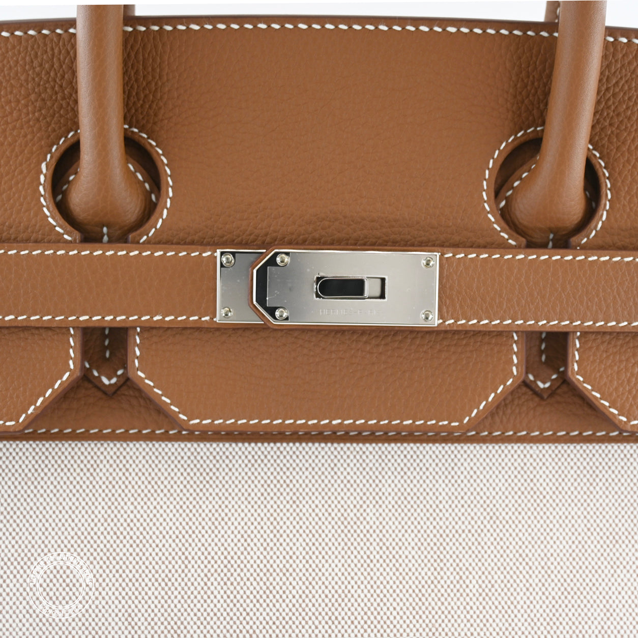 Hermes Birkin 40cm Gold Togo/Toile H HAC PHW