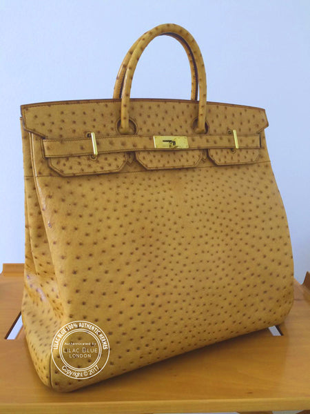 45cm Saffron HAC Birkin. Ostrich, Gold - Vintage