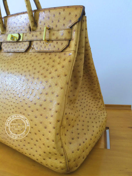 45cm Saffron HAC Birkin. Ostrich, Gold - Vintage