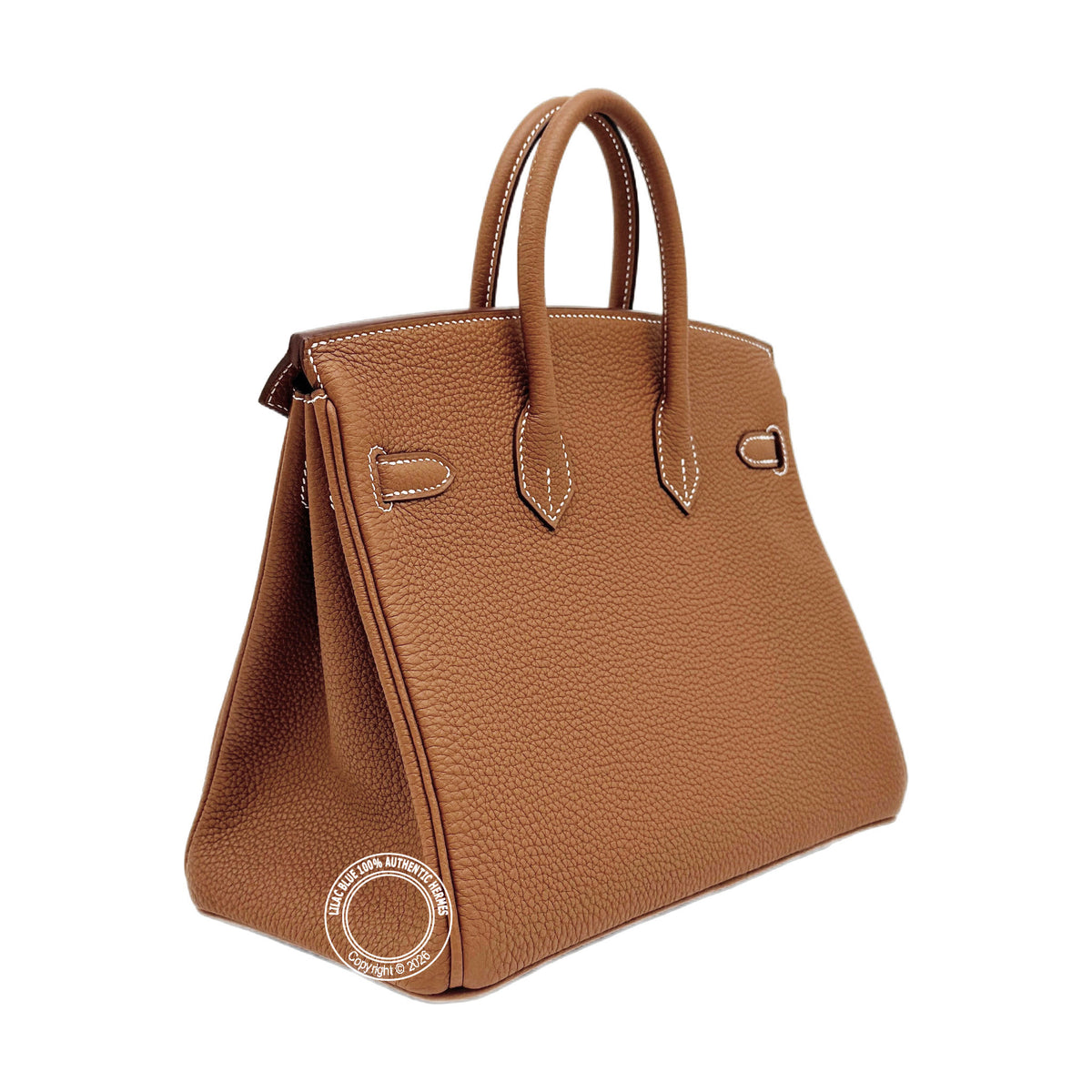 Hermès Birkin 25cm Gold Togo with gold hardware, top view