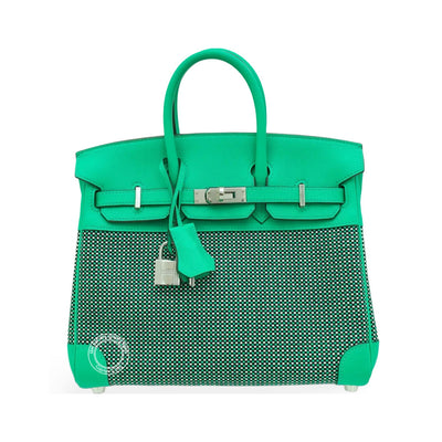 Hermès Birkin 25cm Vert Comics Swift/Toile Q PHW - Preloved