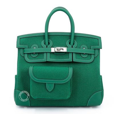 Hermès Birkin 25cm Vert Moyen Cargo Swift/Toile PHW